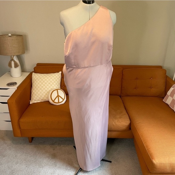 BHLDN Dresses & Skirts - BHLDN | 26W | Dylan One-Shoulder Satin Side Slit Dress